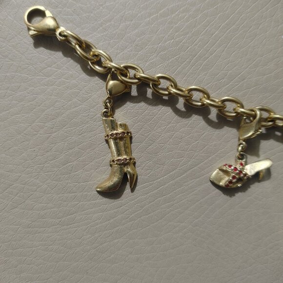 Citizen Watch Charm Bracelet Shoes Silhouette Eco Drive Gold Tone MCM Untested - Picture 14 of 16